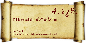 Albrecht Ádám névjegykártya